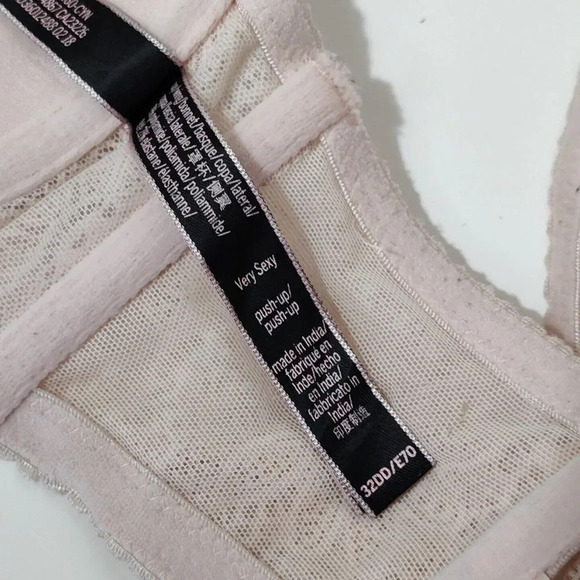 Victorias Secret Very Sexy Push-up Bra Size 32DD Pink Underwire Front Closure - Picture 8 of 9